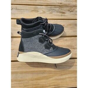 Woman's Boots SOREL Out N About III Duck Boot Black Grey Size 7 US Eur 38